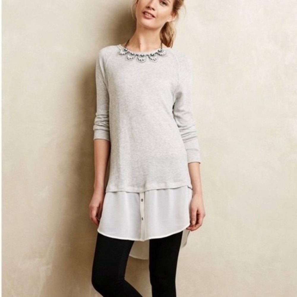 Anthropologie Dolan pullover sweater Cotton blend avalin layered tunic